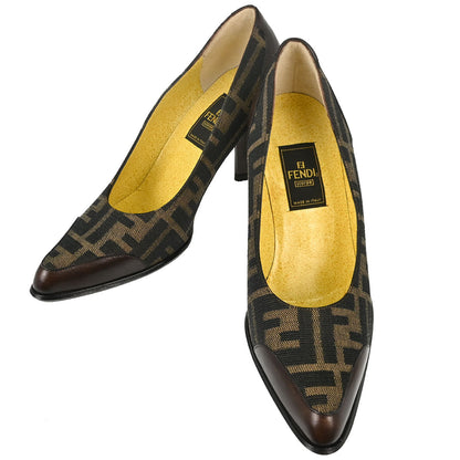 Fendi * Brown Zucca Pumps Shoes #36