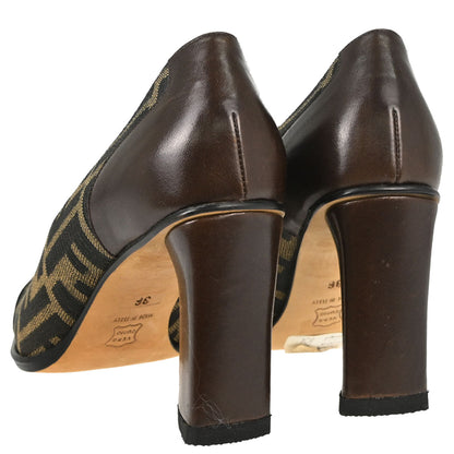 Fendi * Brown Zucca Pumps Shoes #36