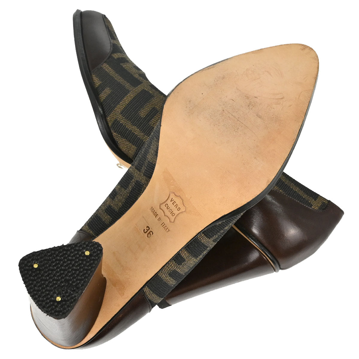Fendi * Brown Zucca Pumps Shoes #36