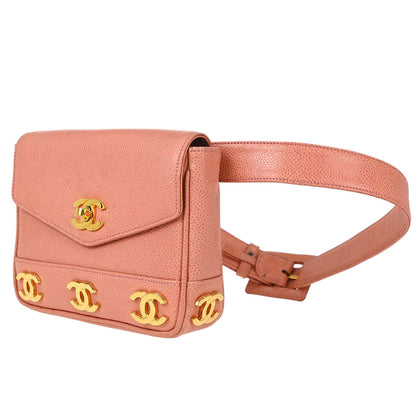 Chanel Pink Caviar Skin Triple CC Waist Bum Bag #75/30
