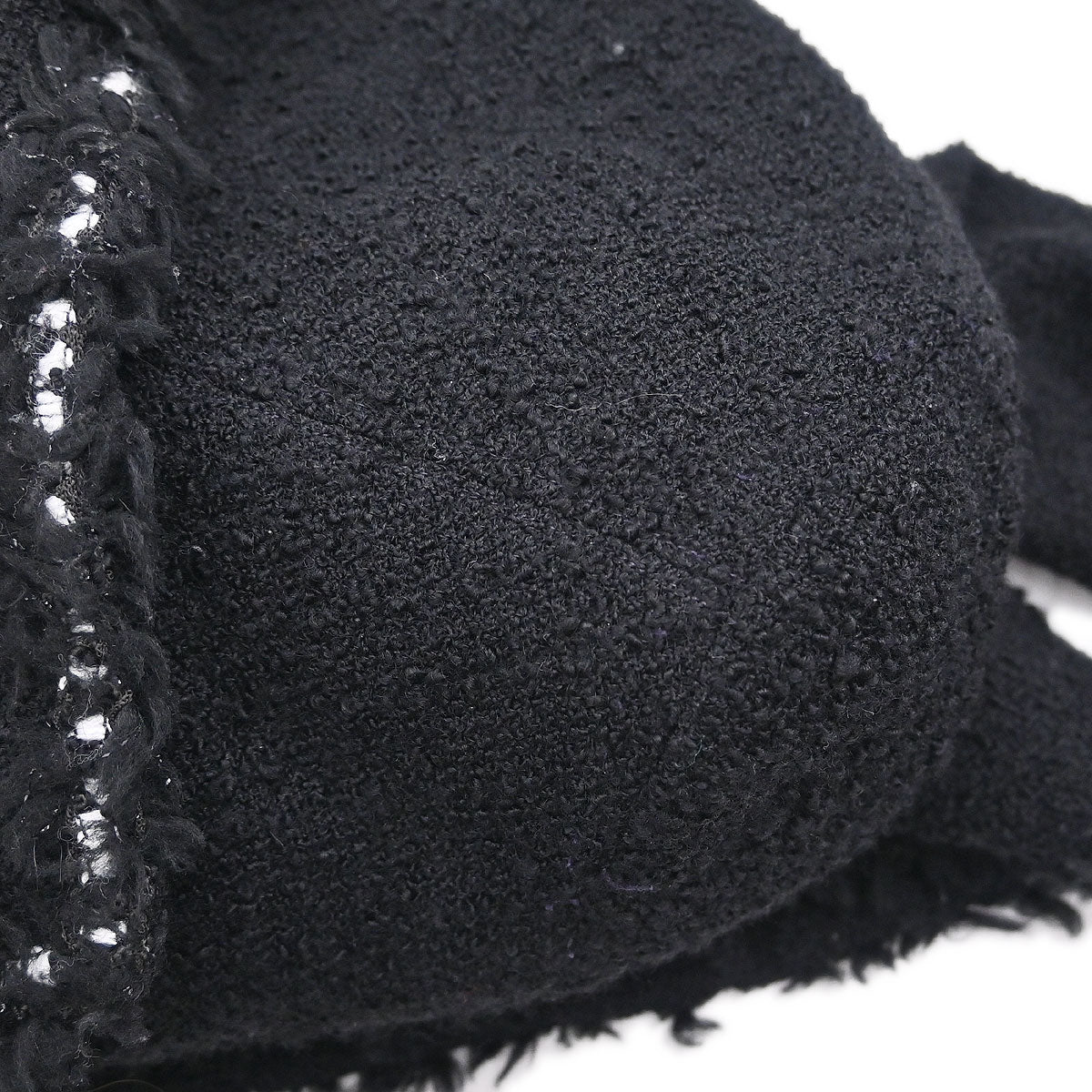 Chanel 1994 Single Breasted Jacket Tweed Black #38
