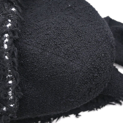 Chanel 1994 Single Breasted Jacket Tweed Black #38