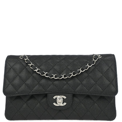 Chanel Black Caviar Skin Medium Classic Double Flap Shoulder Bag