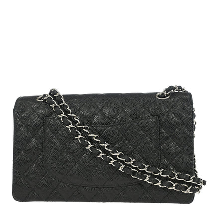 Chanel Black Caviar Skin Medium Classic Double Flap Shoulder Bag