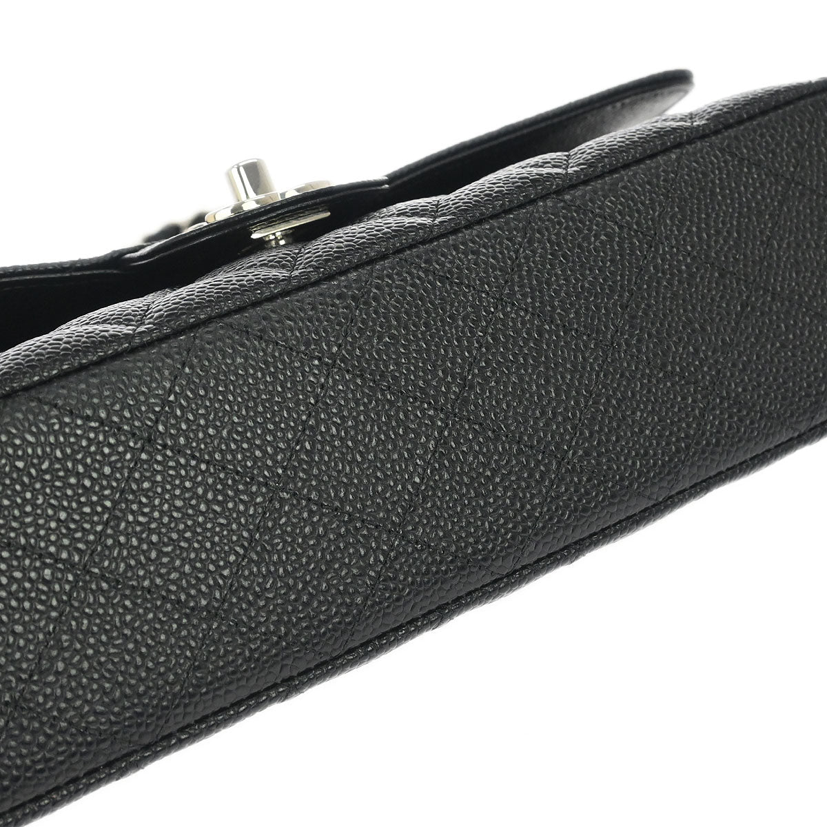 Chanel Black Caviar Skin Medium Classic Double Flap Shoulder Bag