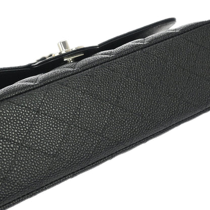 Chanel Black Caviar Skin Medium Classic Double Flap Shoulder Bag