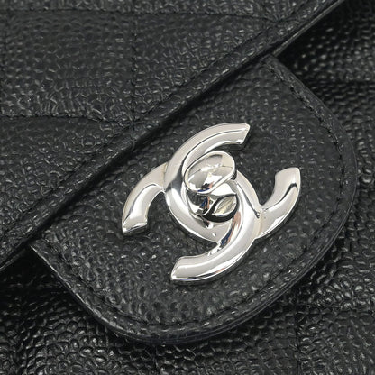 Chanel Black Caviar Skin Medium Classic Double Flap Shoulder Bag