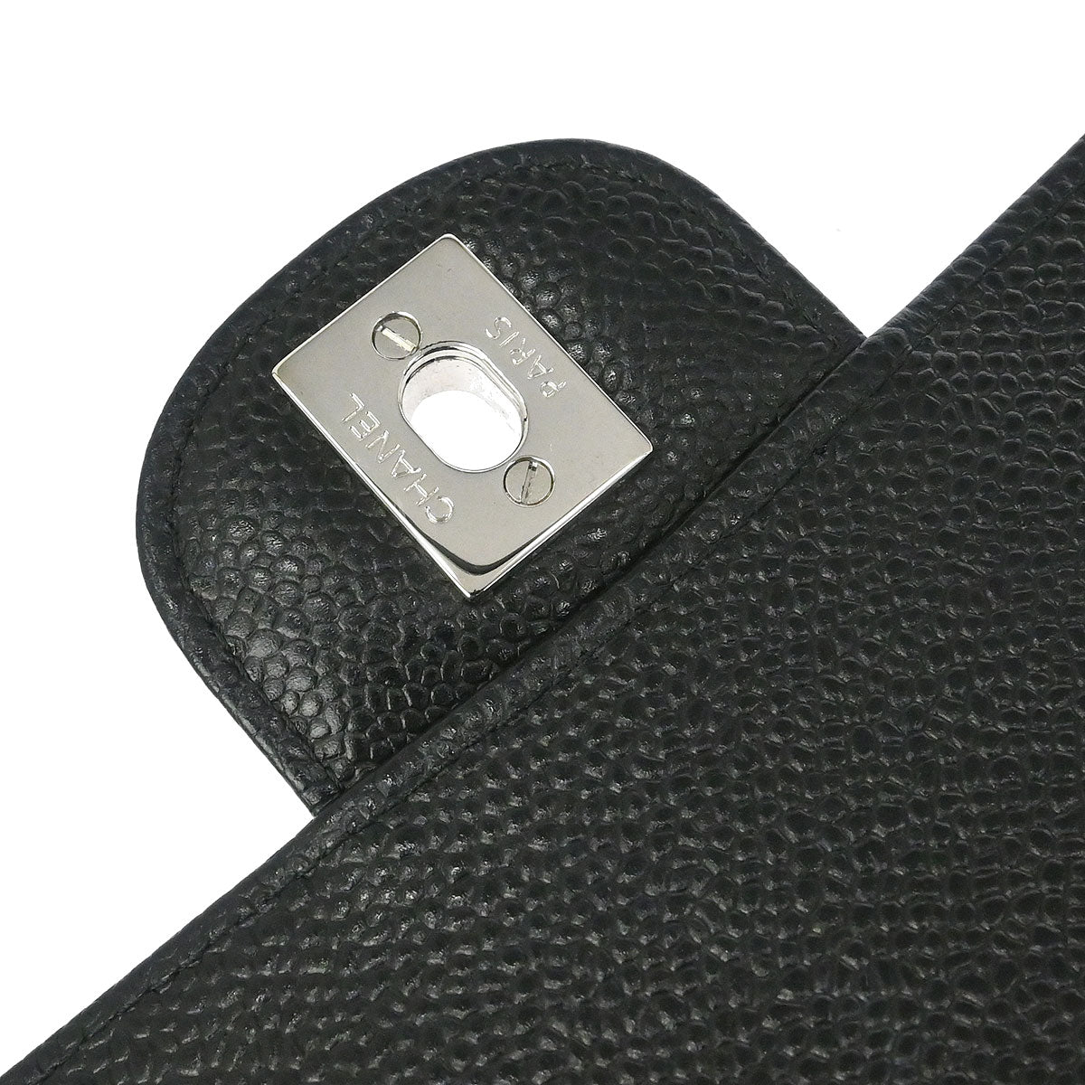 Chanel Black Caviar Skin Medium Classic Double Flap Shoulder Bag