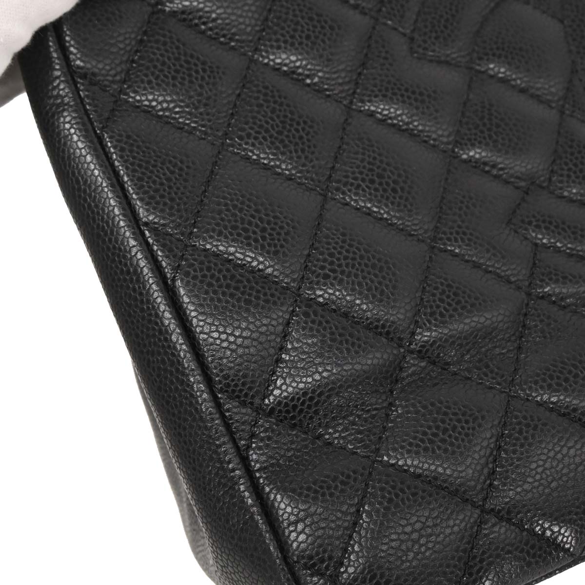 Chanel Black Caviar Skin Grand Shopping Tote GST Chain Handbag