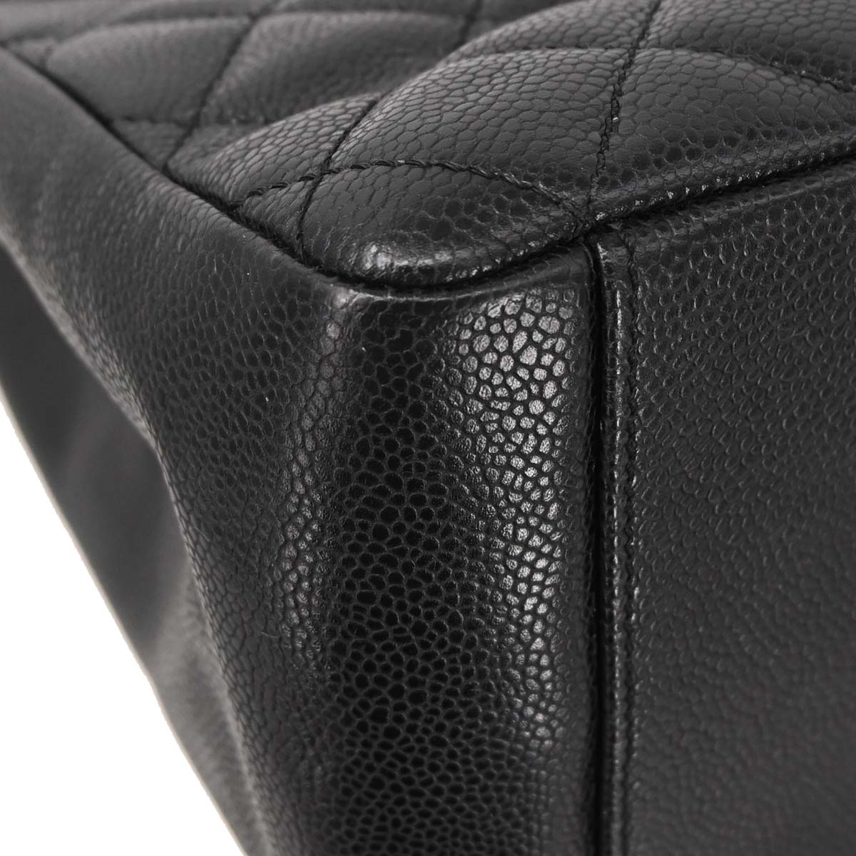 Chanel Black Caviar Skin Grand Shopping Tote GST Chain Handbag