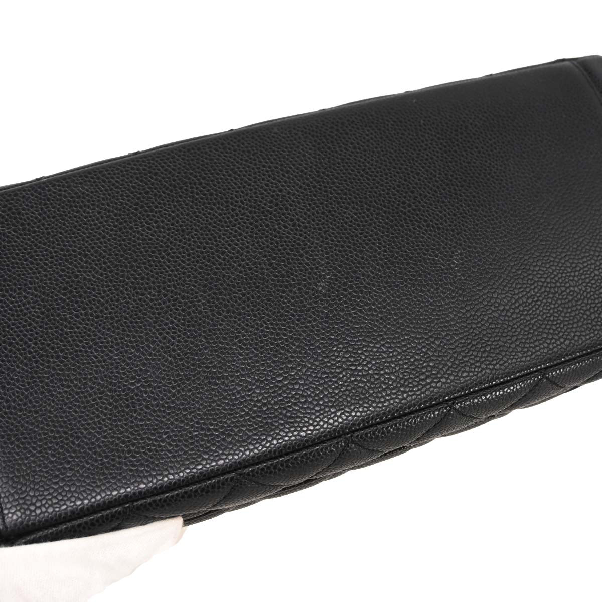 Chanel Black Caviar Skin Grand Shopping Tote GST Chain Handbag