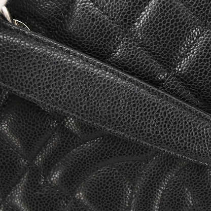 Chanel Black Caviar Skin Grand Shopping Tote GST Chain Handbag
