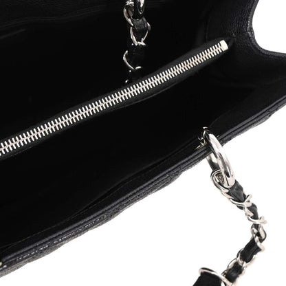 Chanel Black Caviar Skin Grand Shopping Tote GST Chain Handbag