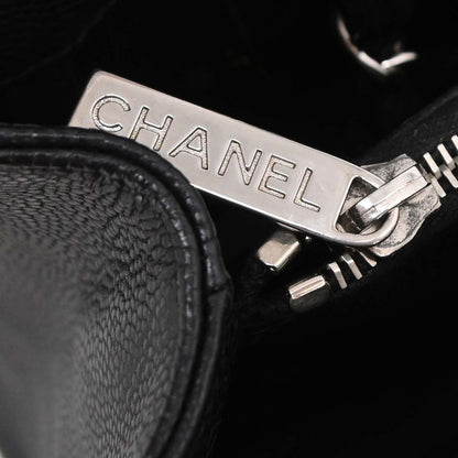 Chanel Black Caviar Skin Grand Shopping Tote GST Chain Handbag