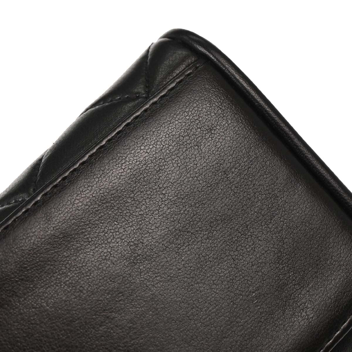 Chanel Black Lambskin Straight Flap Shoulder Bag