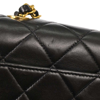 Chanel Black Lambskin Straight Flap Shoulder Bag