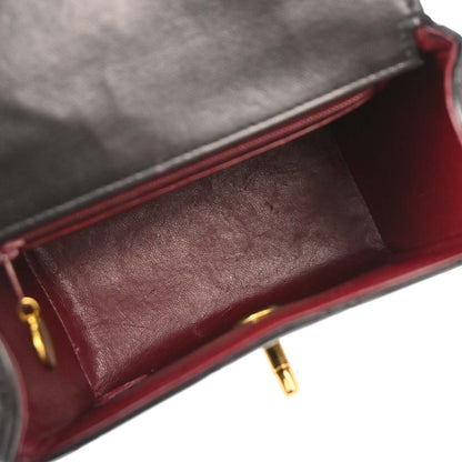 Chanel Black Lambskin Straight Flap Shoulder Bag