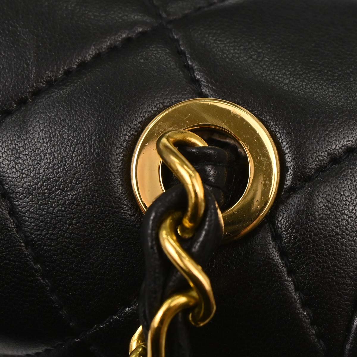 Chanel Black Lambskin Straight Flap Shoulder Bag