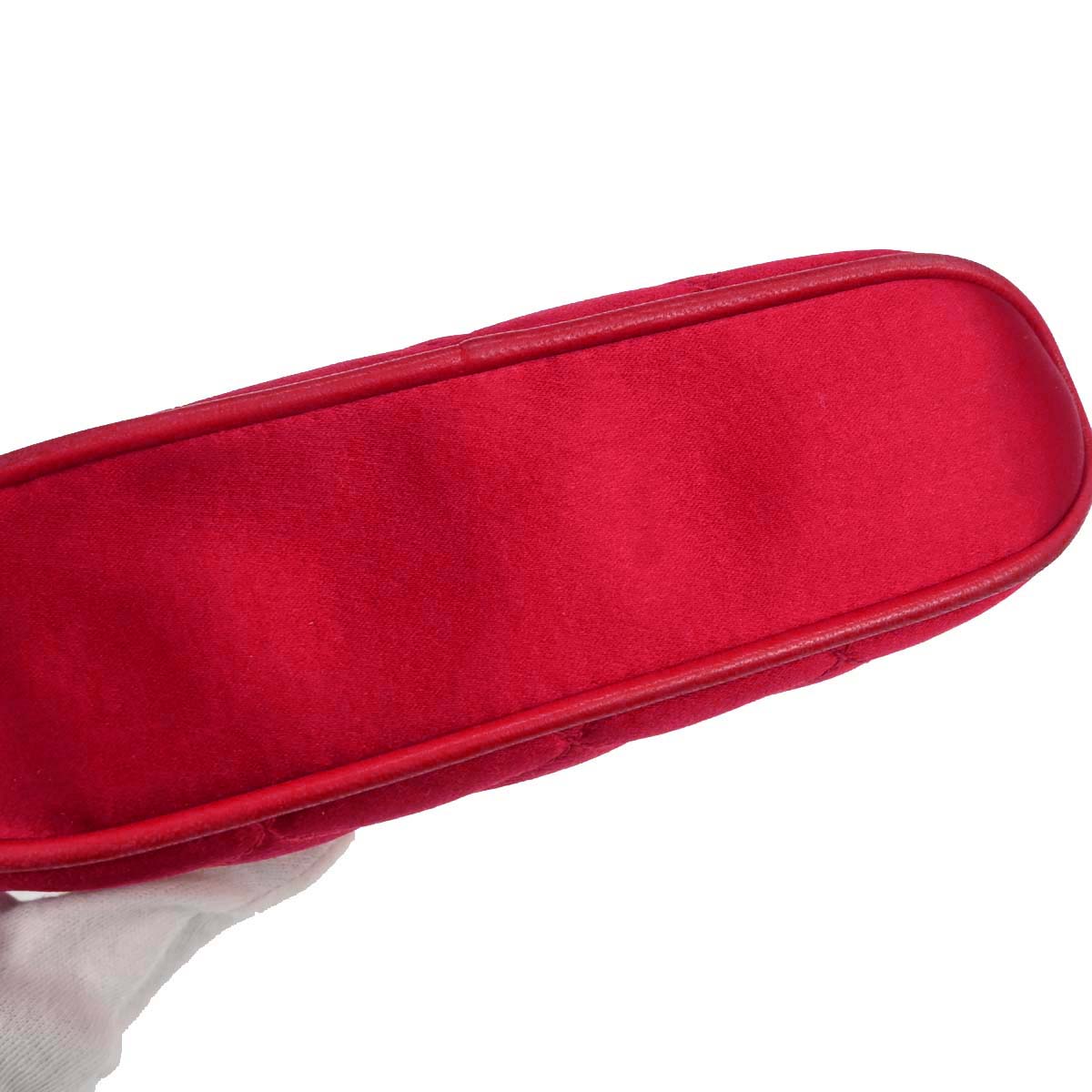 Chanel Red Satin Handbag