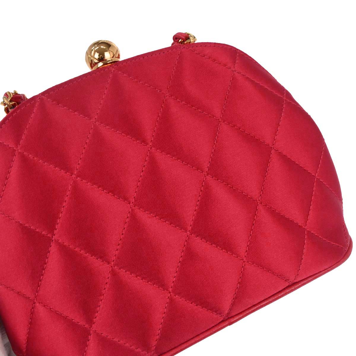 Chanel Red Satin Handbag