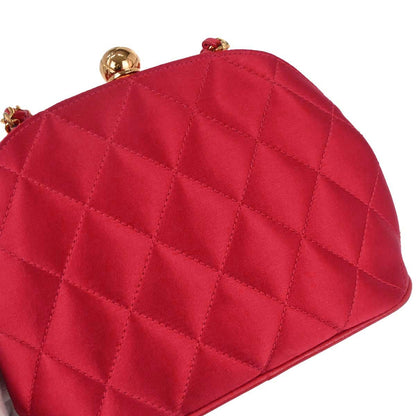 Chanel Red Satin Handbag