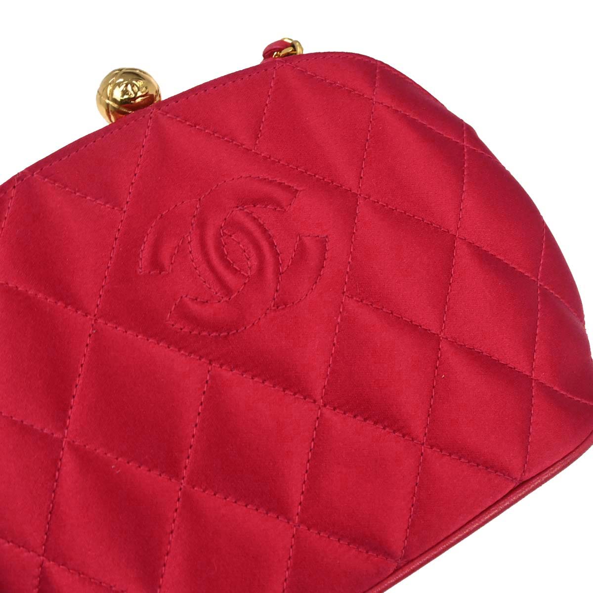 Chanel Red Satin Handbag