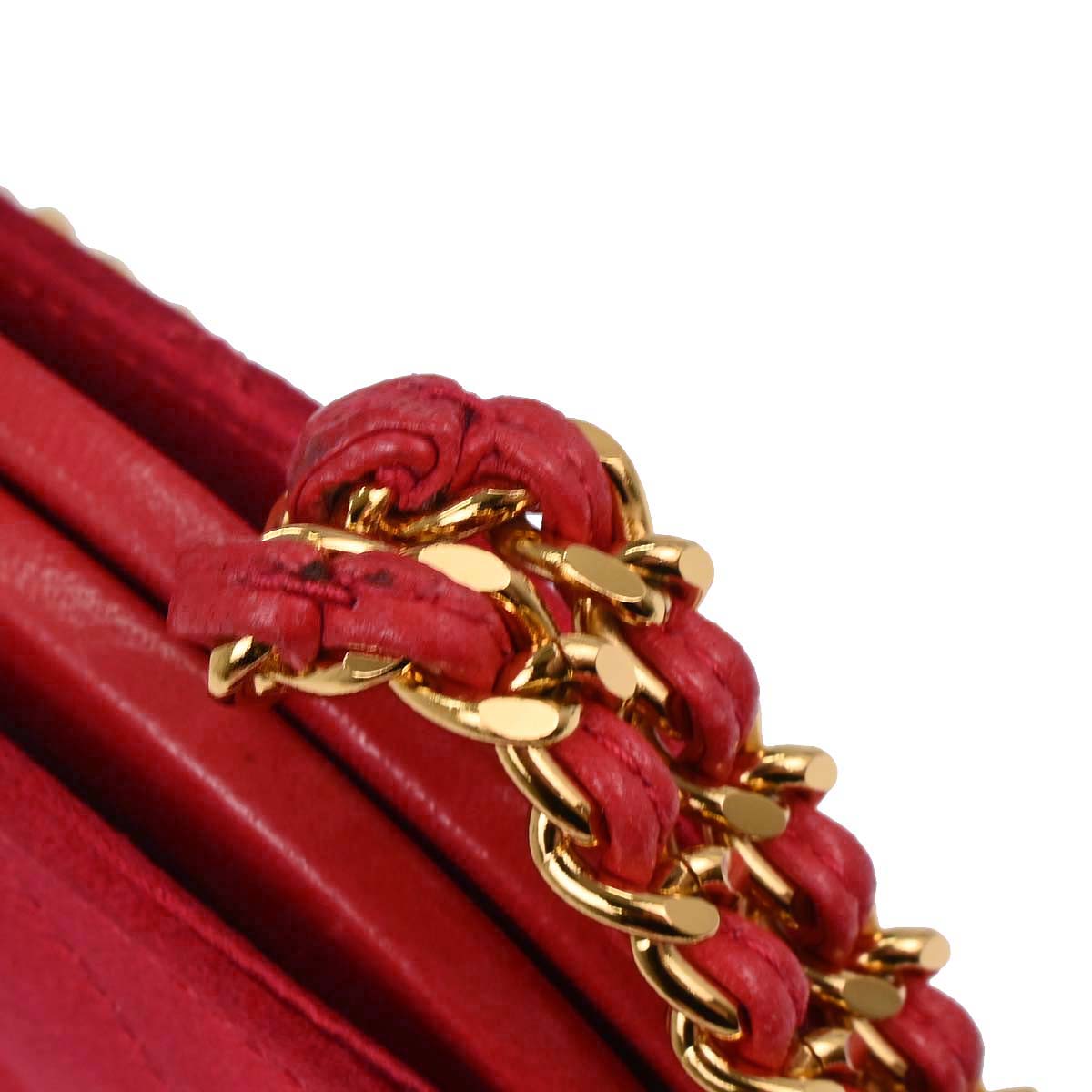 Chanel Red Satin Handbag