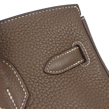 Hermes Etoupe Gray Taurillon Clemence Birkin 30 Handbag