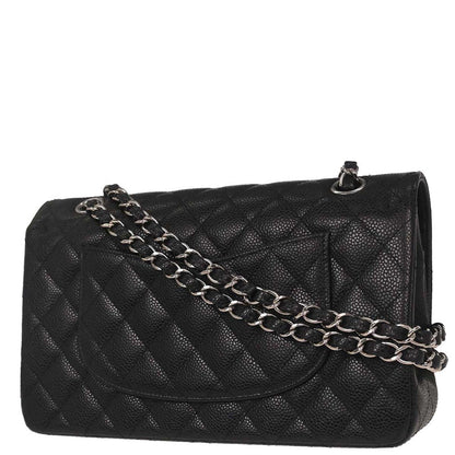 Chanel Black Caviar Skin Medium Classic Double Flap Shoulder Bag