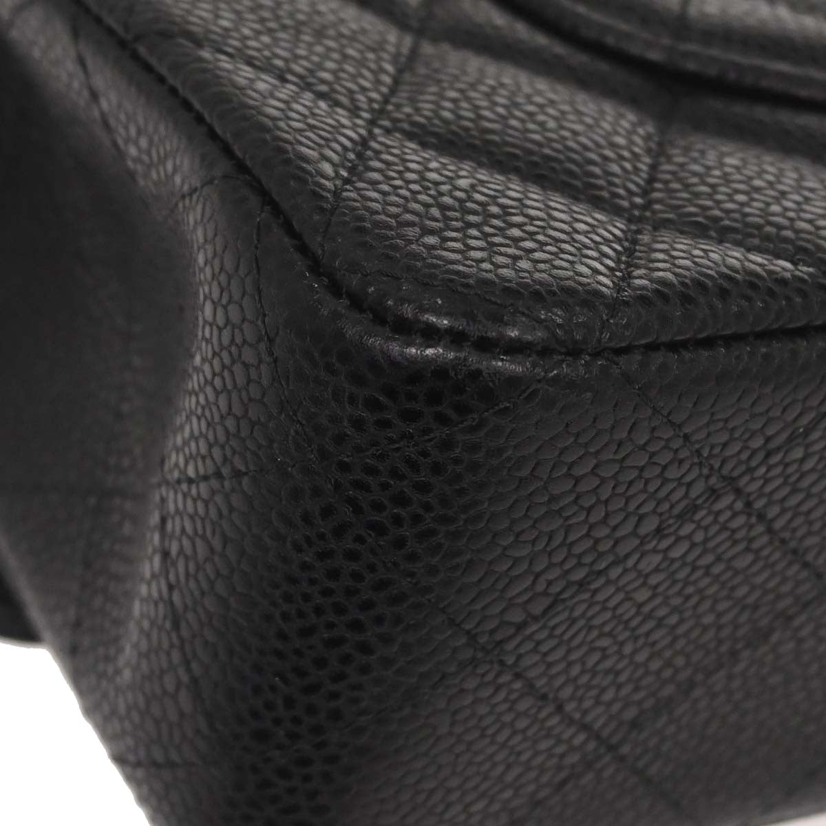 Chanel Black Caviar Skin Medium Classic Double Flap Shoulder Bag