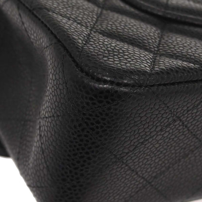 Chanel Black Caviar Skin Medium Classic Double Flap Shoulder Bag