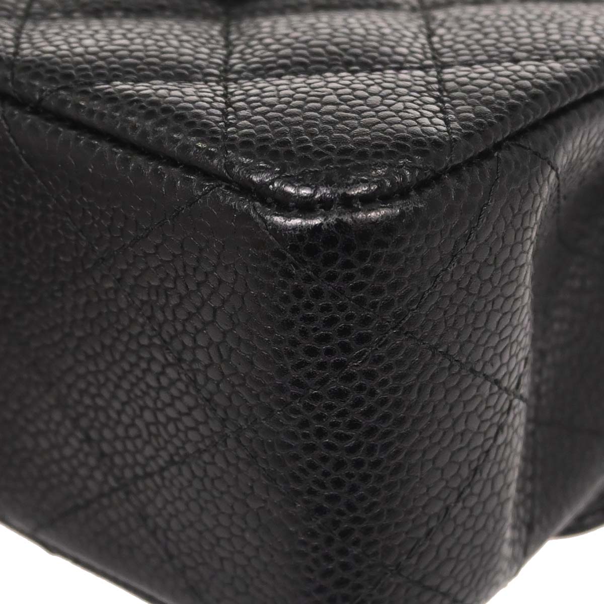 Chanel Black Caviar Skin Medium Classic Double Flap Shoulder Bag