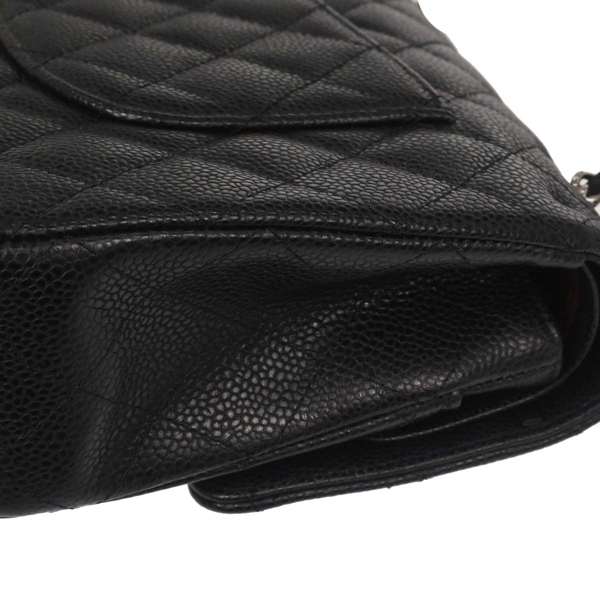 Chanel Black Caviar Skin Medium Classic Double Flap Shoulder Bag