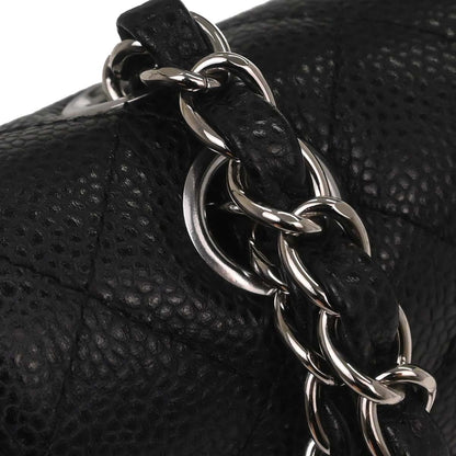 Chanel Black Caviar Skin Medium Classic Double Flap Shoulder Bag
