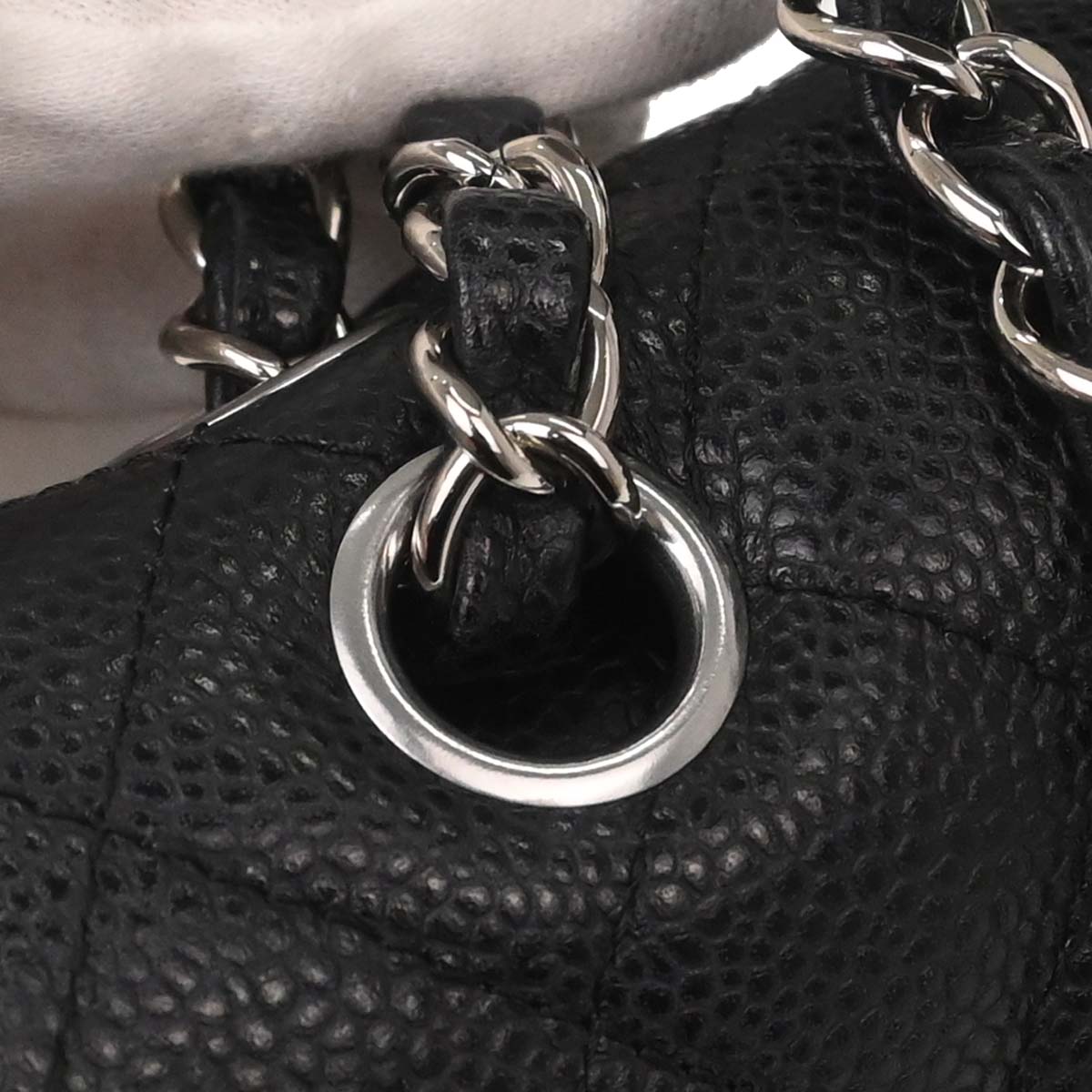 Chanel Black Caviar Skin Medium Classic Double Flap Shoulder Bag