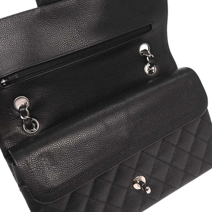 Chanel Black Caviar Skin Medium Classic Double Flap Shoulder Bag