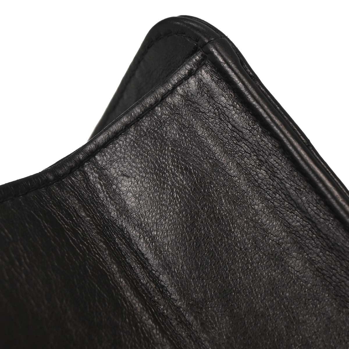 Chanel 1996-1997 Black Lambskin Pushlock Small Half Flap Shoulder Bag