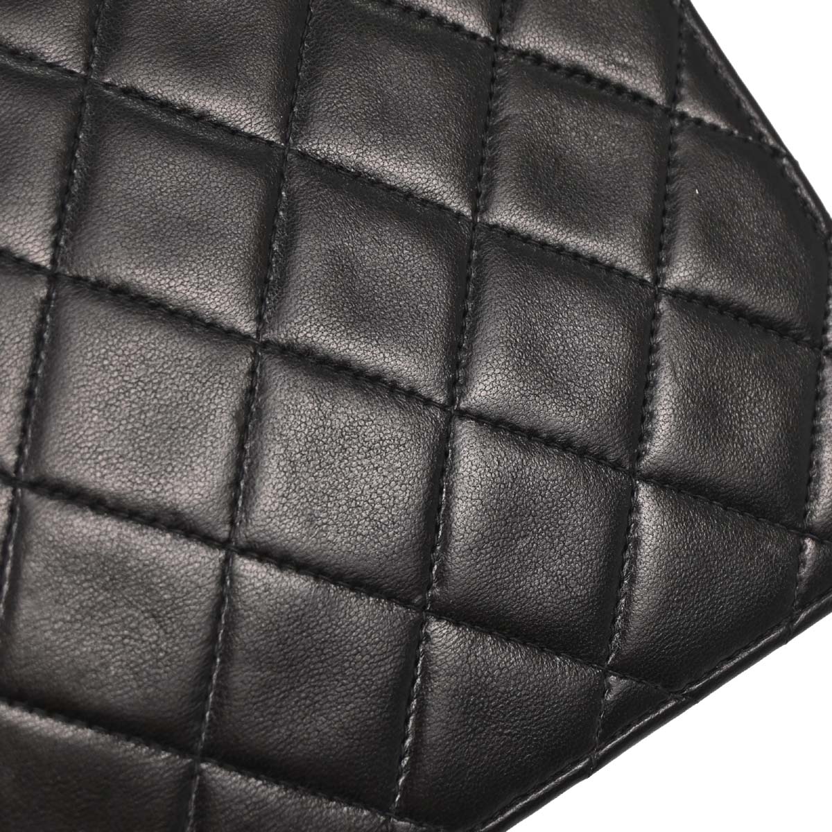 Chanel 1996-1997 Black Lambskin Pushlock Small Half Flap Shoulder Bag