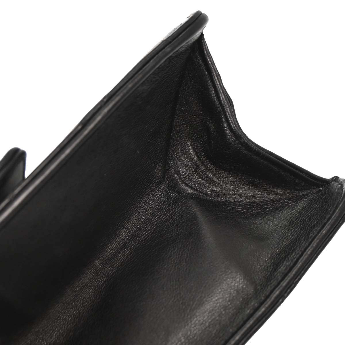 Chanel 1996-1997 Black Lambskin Pushlock Small Half Flap Shoulder Bag