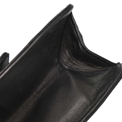 Chanel 1996-1997 Black Lambskin Pushlock Small Half Flap Shoulder Bag