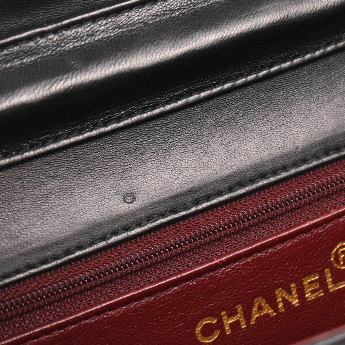 Chanel 1996-1997 Black Lambskin Pushlock Small Half Flap Shoulder Bag
