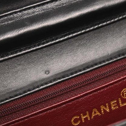 Chanel 1996-1997 Black Lambskin Pushlock Small Half Flap Shoulder Bag
