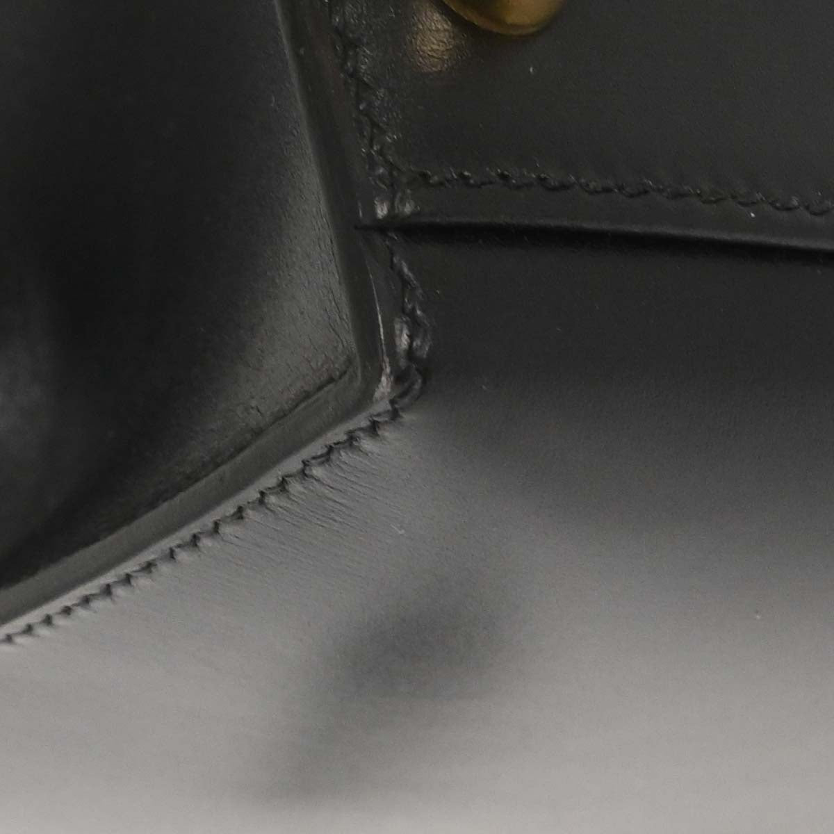 Hermes Black Box Calf Kelly 32 Sellier 2way Shoulder Handbag