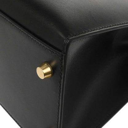 Hermes Black Box Calf Kelly 32 Sellier 2way Shoulder Handbag