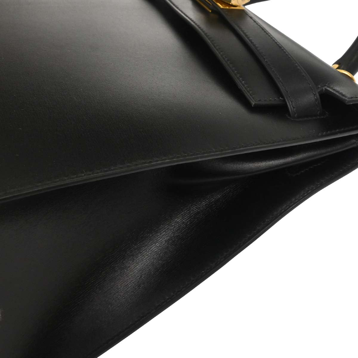Hermes Black Box Calf Kelly 32 Sellier 2way Shoulder Handbag