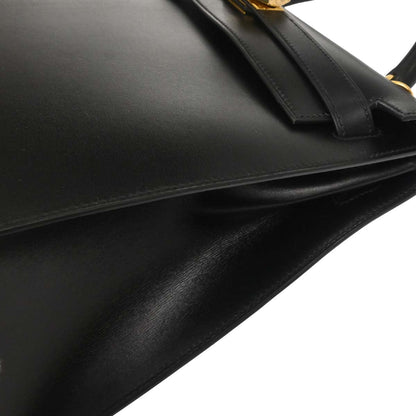 Hermes Black Box Calf Kelly 32 Sellier 2way Shoulder Handbag