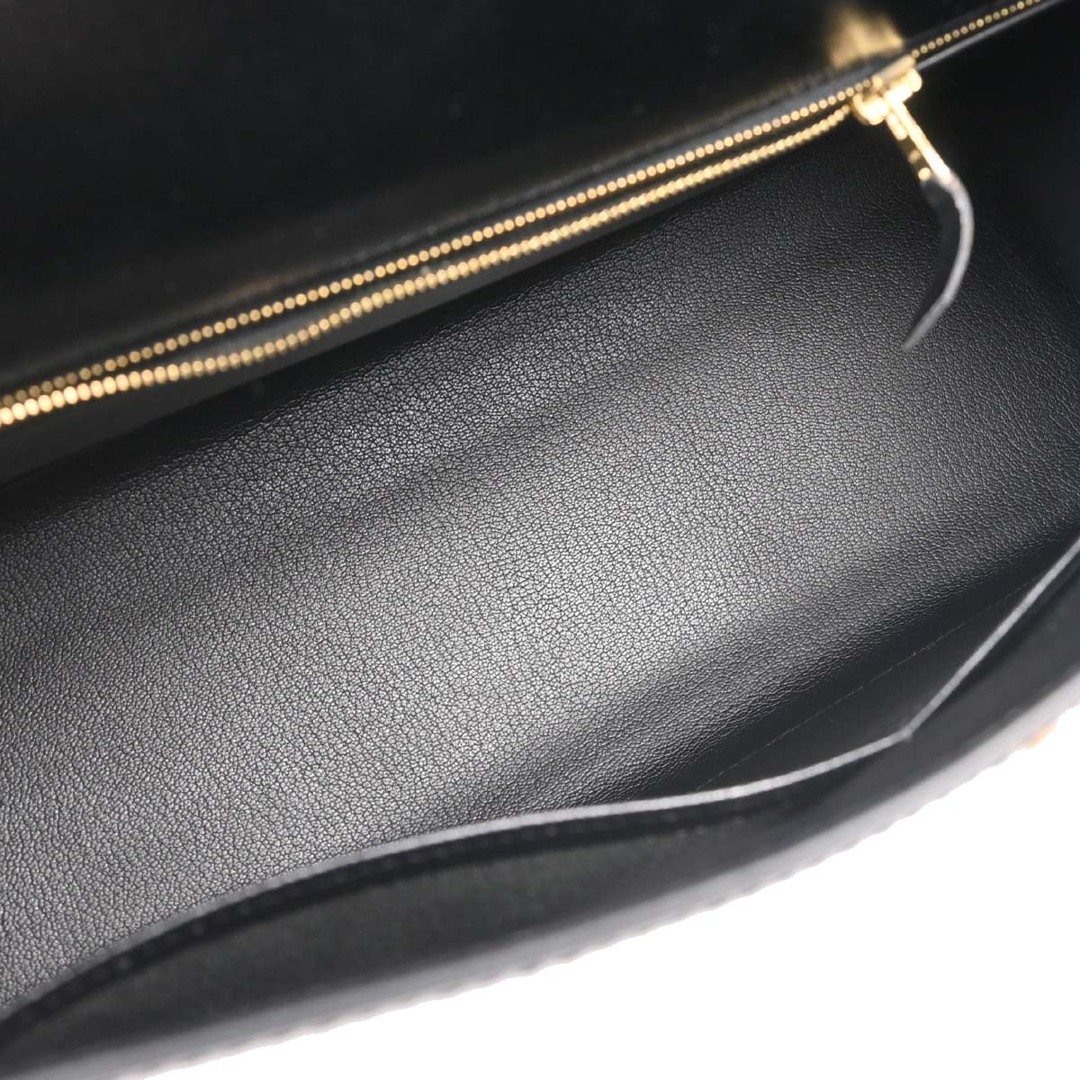 Hermes Black Box Calf Kelly 32 Sellier 2way Shoulder Handbag