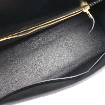 Hermes Black Box Calf Kelly 32 Sellier 2way Shoulder Handbag