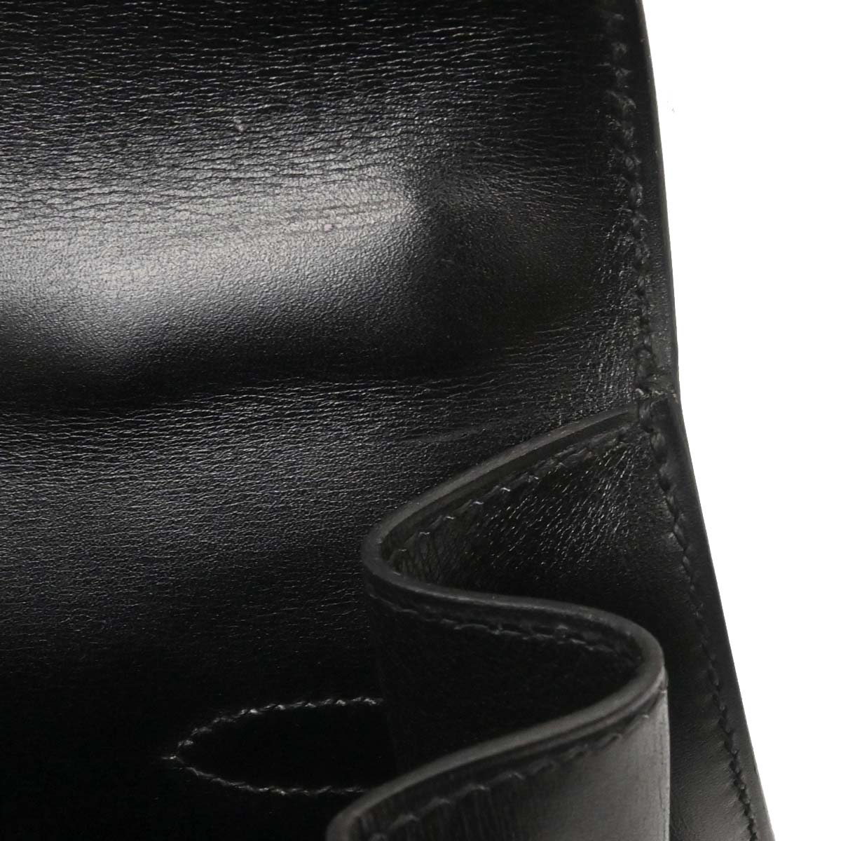 Hermes Black Box Calf Kelly 32 Sellier 2way Shoulder Handbag
