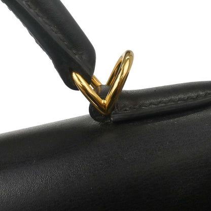 Hermes Black Box Calf Kelly 32 Sellier 2way Shoulder Handbag